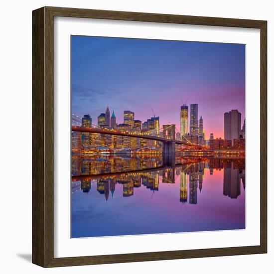 Manhattan at Dusk-Sergey Borisov-Framed Photographic Print