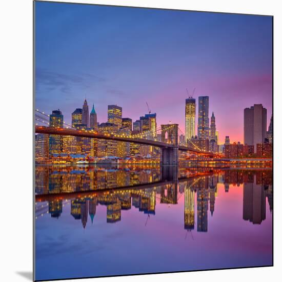 Manhattan at Dusk-Sergey Borisov-Mounted Photographic Print