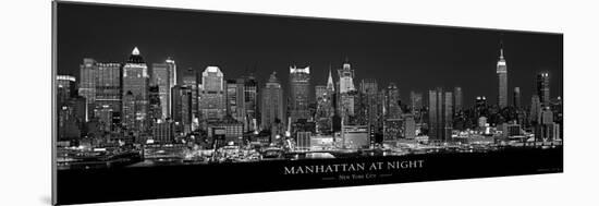 Manhattan at Night, New York City-Richard Sisk-Mounted Art Print