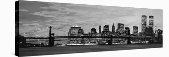 Manhattan at night-Richard Berenholtz-Stretched Canvas