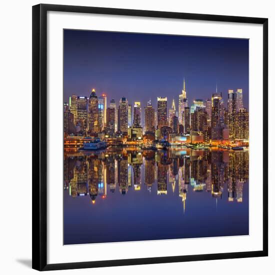 Manhattan at Night-Sergey Borisov-Framed Premium Photographic Print