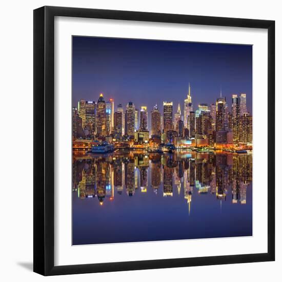 Manhattan at Night-Sergey Borisov-Framed Premium Photographic Print