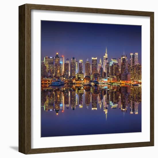 Manhattan at Night-Sergey Borisov-Framed Photographic Print