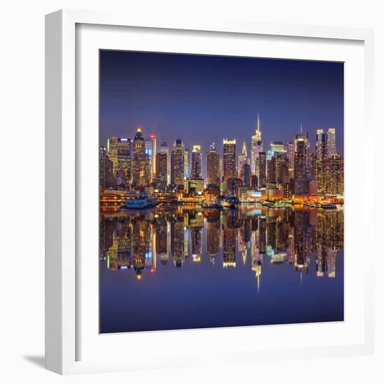 Manhattan at Night-Sergey Borisov-Framed Photographic Print