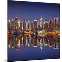 Manhattan at Night-Sergey Borisov-Mounted Photographic Print