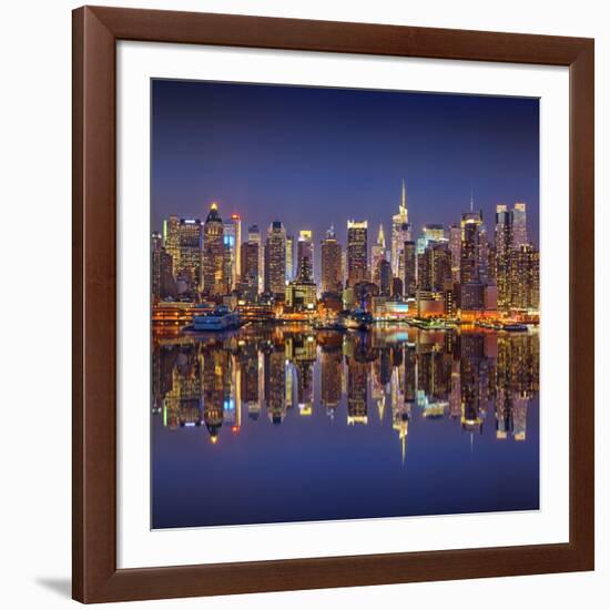 Manhattan at Night-Sergey Borisov-Framed Photographic Print