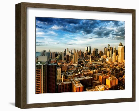 Manhattan at Sunset, Hell's Kitchen and Theater District Views, New York-Philippe Hugonnard-Framed Premium Photographic Print