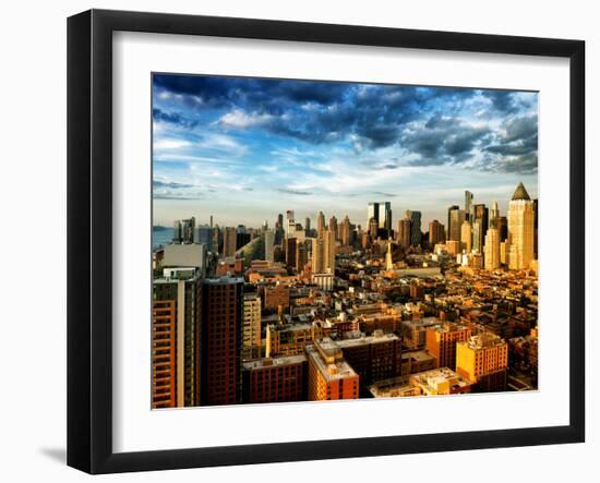 Manhattan at Sunset, Hell's Kitchen and Theater District Views, New York-Philippe Hugonnard-Framed Premium Photographic Print