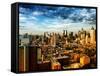 Manhattan at Sunset, Hell's Kitchen and Theater District Views, New York-Philippe Hugonnard-Framed Stretched Canvas