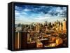Manhattan at Sunset, Hell's Kitchen and Theater District Views, New York-Philippe Hugonnard-Framed Stretched Canvas