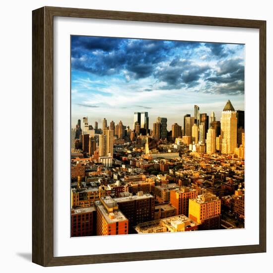 Manhattan at Sunset, Hell's Kitchen and Theater District Views, New York-Philippe Hugonnard-Framed Photographic Print