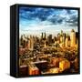 Manhattan at Sunset, Hell's Kitchen and Theater District Views, New York-Philippe Hugonnard-Framed Stretched Canvas