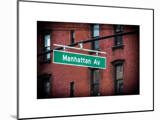 Manhattan Avenue Sign-Philippe Hugonnard-Mounted Art Print