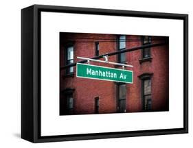 Manhattan Avenue Sign-Philippe Hugonnard-Framed Stretched Canvas