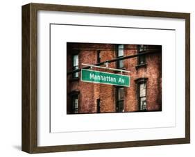 Manhattan Avenue Sign-Philippe Hugonnard-Framed Art Print