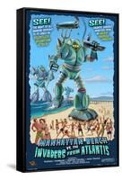 Manhattan Beach, California - Atlantean Invaders-Lantern Press-Framed Stretched Canvas