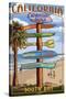 Manhattan Beach, California - Destination Sign-Lantern Press-Stretched Canvas