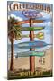 Manhattan Beach, California - Destination Sign-Lantern Press-Mounted Art Print