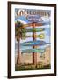 Manhattan Beach, California - Destination Sign-Lantern Press-Framed Art Print