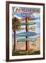 Manhattan Beach, California - Destination Sign-Lantern Press-Framed Art Print