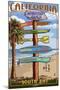 Manhattan Beach, California - Destination Sign-Lantern Press-Mounted Art Print