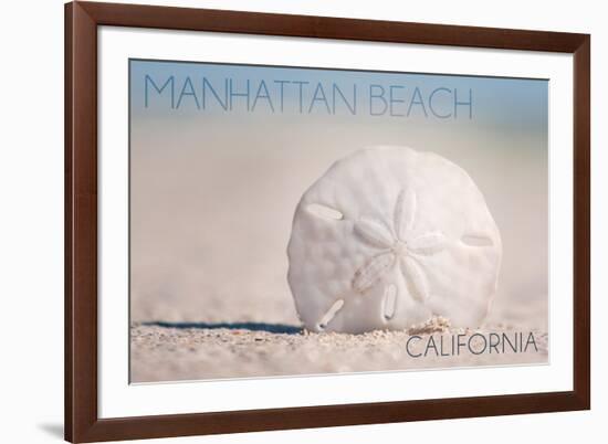 Manhattan Beach, California - Sand Dollar and Beach-Lantern Press-Framed Art Print