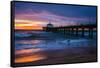 Manhattan Beach Pier, Manhattan Beach, Los Angeles, California, USA-Mark A Johnson-Framed Stretched Canvas