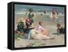 Manhattan Beach-Edward Henry Potthast-Framed Stretched Canvas