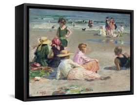 Manhattan Beach-Edward Henry Potthast-Framed Stretched Canvas