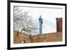 Manhattan Bridge and Brick Wall-Erin Clark-Framed Giclee Print