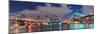 Manhattan Bridge and Brooklyn Bridge Panorama over East River at Night in New York City Manhattan W-Songquan Deng-Mounted Photographic Print