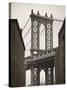 Manhattan Bridge and Empire State Building, New York City, USA-Alan Copson-Stretched Canvas