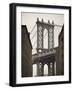 Manhattan Bridge and Empire State Building, New York City, USA-Alan Copson-Framed Photographic Print