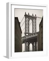 Manhattan Bridge and Empire State Building, New York City, USA-Alan Copson-Framed Photographic Print
