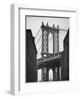 Manhattan Bridge and Empire State Building, New York City, USA-Alan Copson-Framed Photographic Print