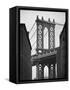 Manhattan Bridge and Empire State Building, New York City, USA-Alan Copson-Framed Stretched Canvas