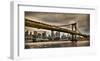 Manhattan Bridge and New York City Skyline, NYC-Vadim Ratsenskiy-Framed Giclee Print