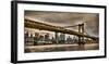 Manhattan Bridge and New York City Skyline, NYC-Vadim Ratsenskiy-Framed Giclee Print