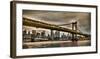 Manhattan Bridge and New York City Skyline, NYC-Vadim Ratsenskiy-Framed Giclee Print