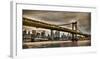 Manhattan Bridge and New York City Skyline, NYC-Vadim Ratsenskiy-Framed Giclee Print