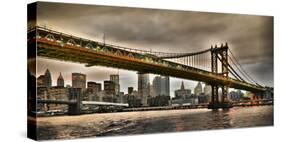 Manhattan Bridge and New York City Skyline, NYC-Vadim Ratsenskiy-Stretched Canvas