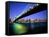 Manhattan Bridge and Skyline at Dusk-Alan Schein-Framed Stretched Canvas