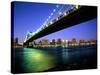 Manhattan Bridge and Skyline at Dusk-Alan Schein-Stretched Canvas