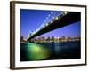 Manhattan Bridge and Skyline at Dusk-Alan Schein-Framed Photographic Print