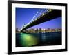 Manhattan Bridge and Skyline at Dusk-Alan Schein-Framed Photographic Print