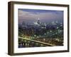 Manhattan Bridge and Skyline at Night-Michel Setboun-Framed Premium Photographic Print