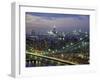 Manhattan Bridge and Skyline at Night-Michel Setboun-Framed Premium Photographic Print