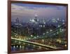 Manhattan Bridge and Skyline at Night-Michel Setboun-Framed Photographic Print