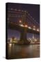 Manhattan Bridge and skyline, Brooklyn Bridge Park, New York City, New York-Greg Probst-Stretched Canvas