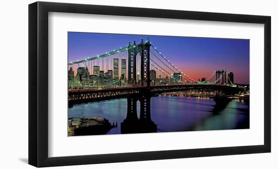 Manhattan Bridge and Skyline II-Richard Berenholtz-Framed Art Print